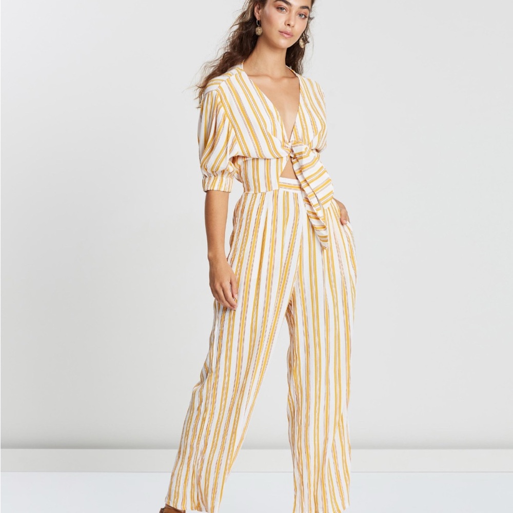 Striped Yellow and White Jumpsuit | Faithful the Brand Playsuit